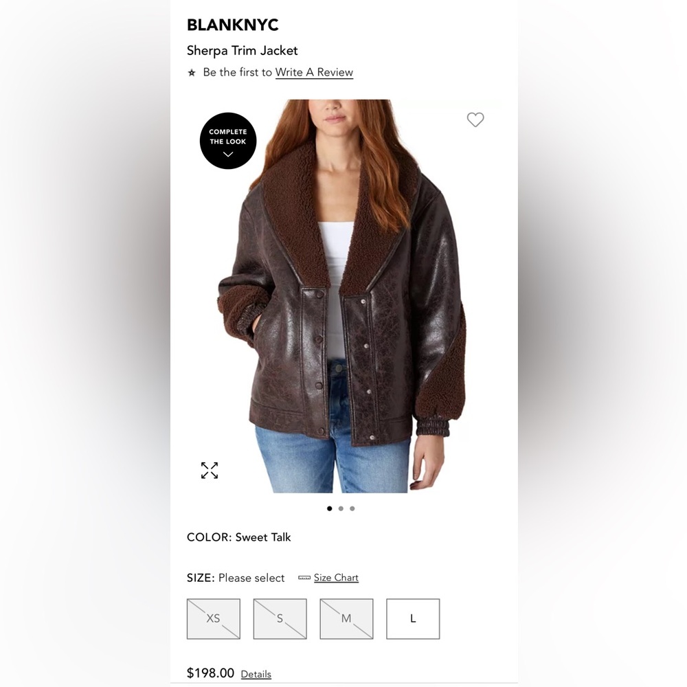 Blank NYC Brown Sherpa Trim Jacket